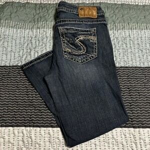 Silver Jeans Co Aiko Capri Dark Wash Denim Cropped Jeans W29 L4078SLT347